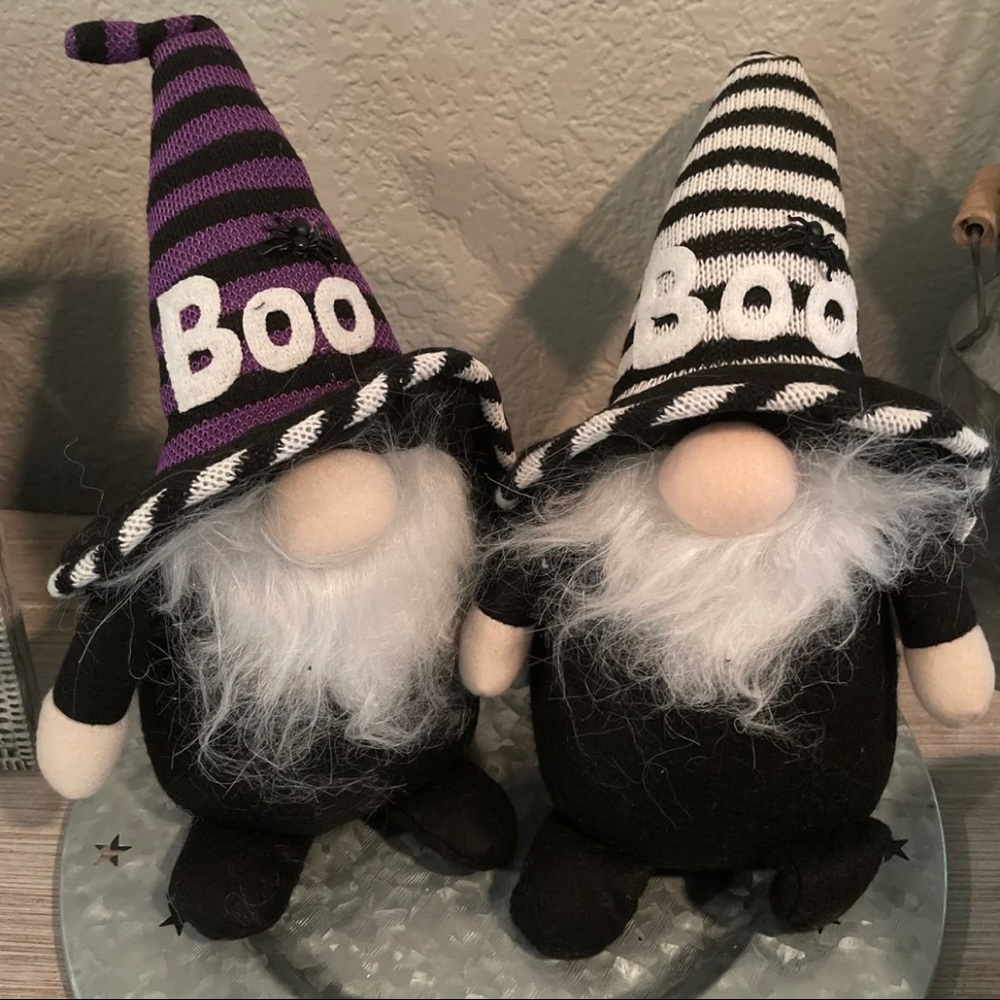 Two gnomes Halloween boo witches